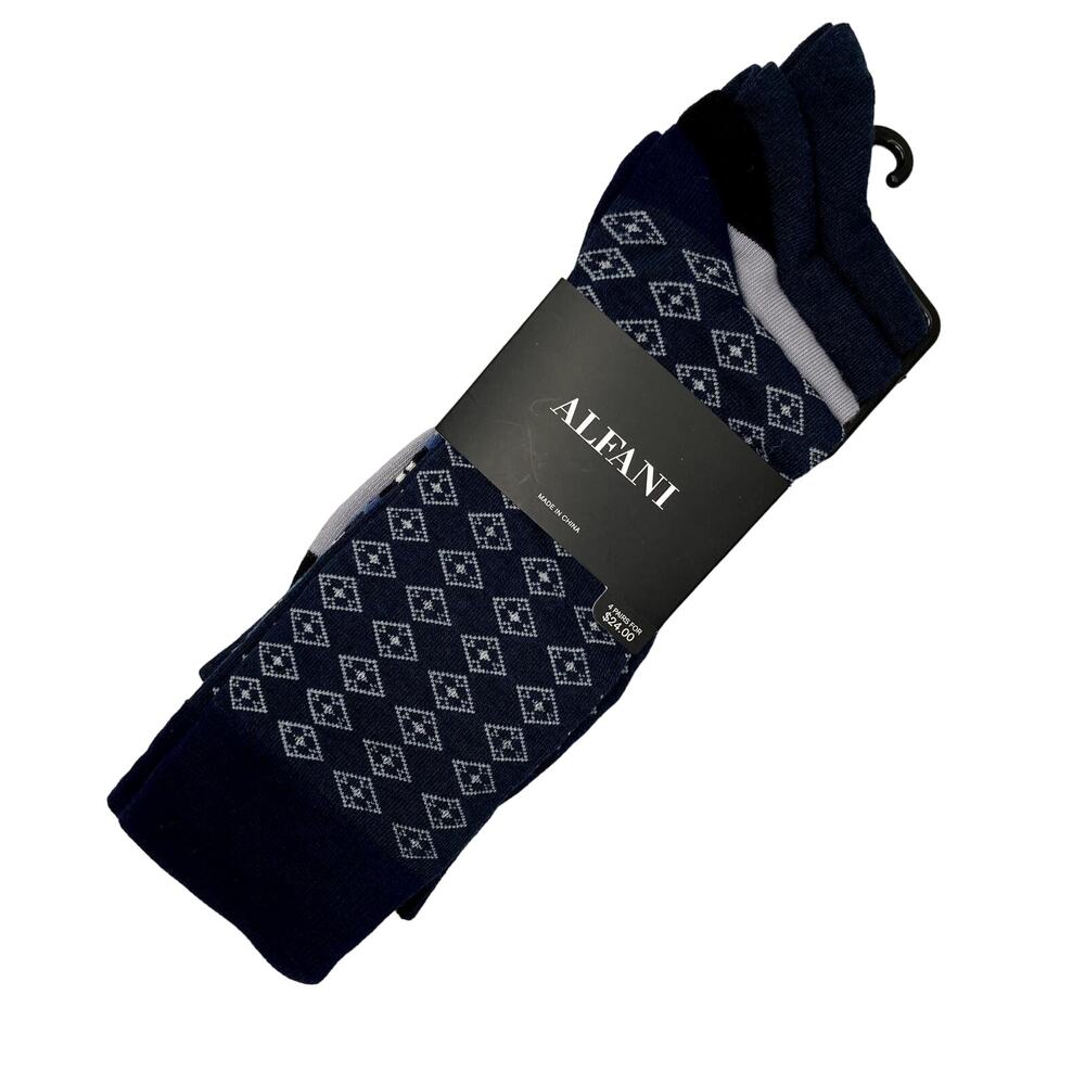 Alfani Navy Socks - NEW - 4 Pack - Shoe Size 7-12